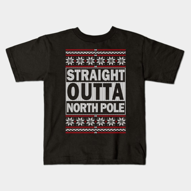 Straight outta North Pole Kids T-Shirt by MZeeDesigns